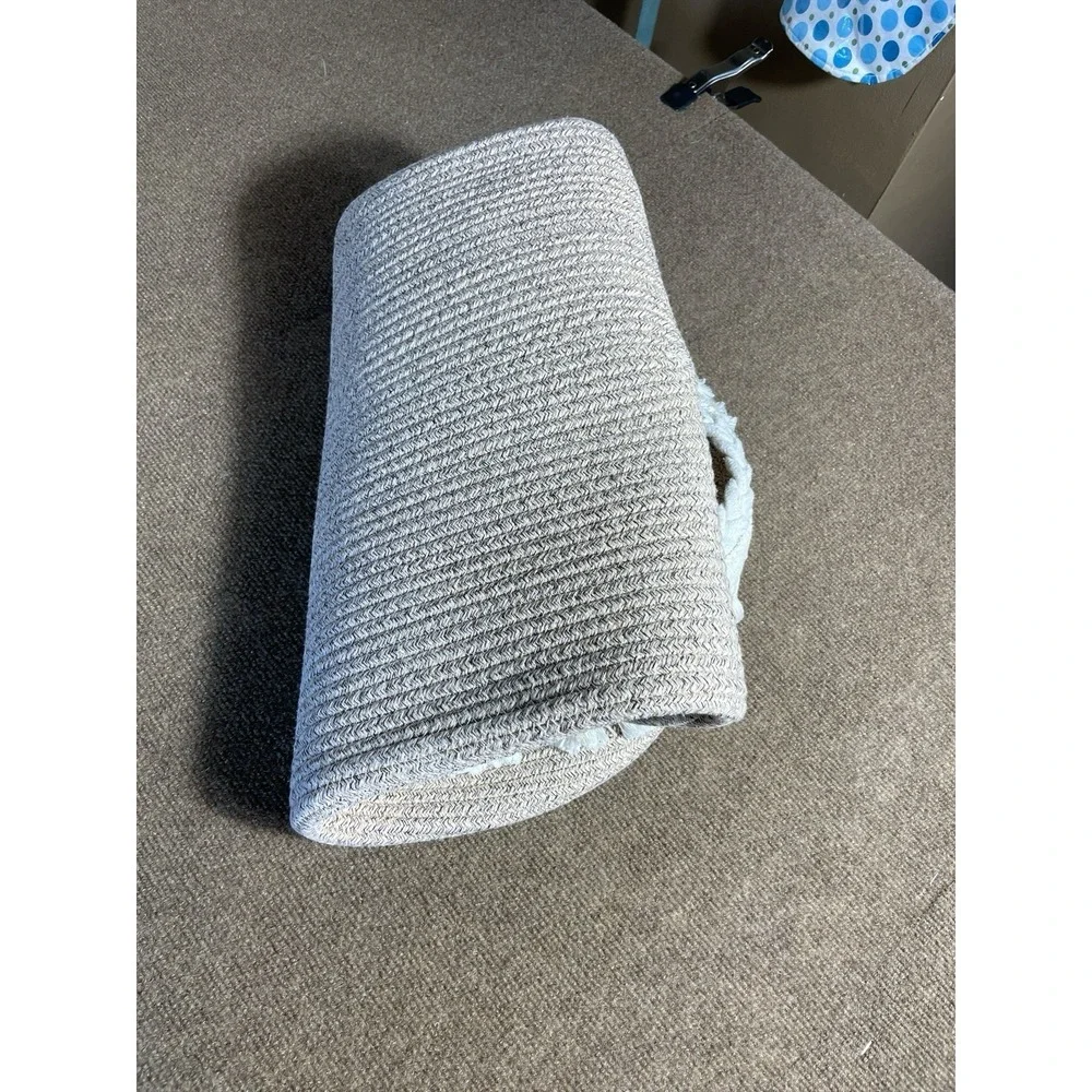 Baby Changing Basket Handmade Boho Cotton Safety Strap Soft Foldable